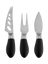 käsemesser set, 3-tlg, edelstahl mit schwarzem Griff