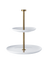 etagere flach, 2-stufig, weiß/gold